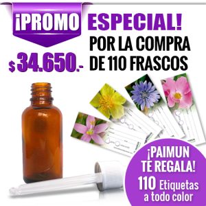 frasco para terapias florales ambar